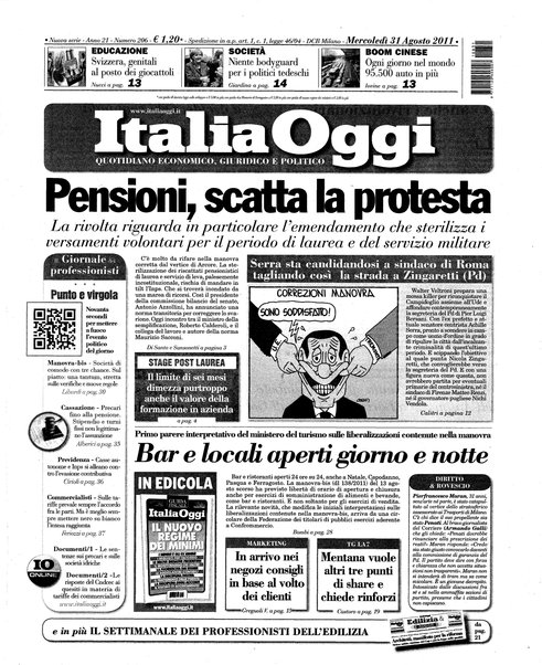 Italia oggi : quotidiano di economia finanza e politica